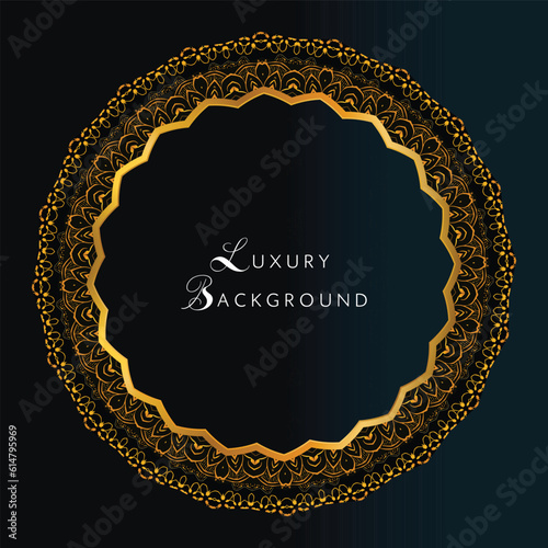 Luxury Background Design for invites, decorations, manadala style,  3d gradient and floral elements with text photo