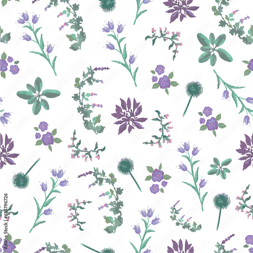 Picturesque floral cute seamless pattern