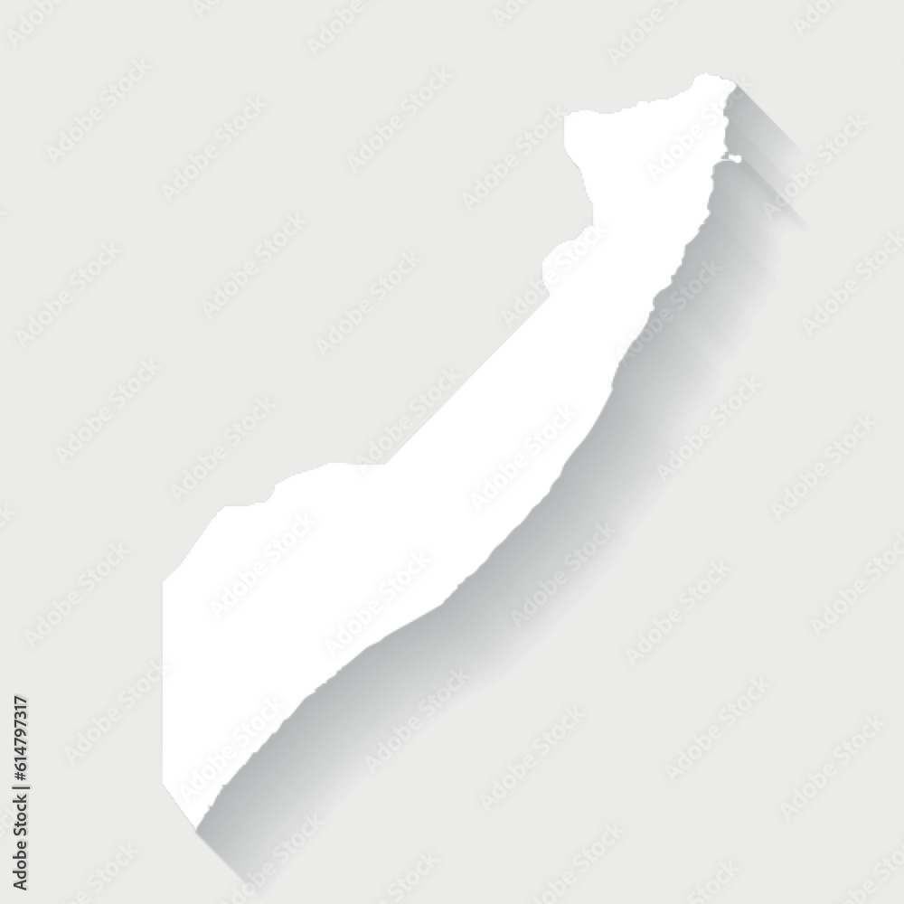 Simple white map of Somalia, vector