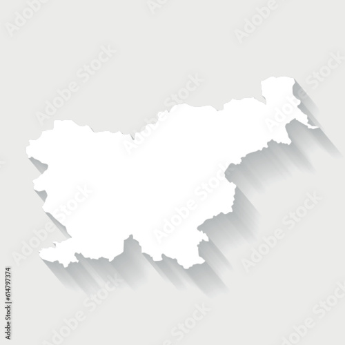 Simple white map of Slovenia, vector