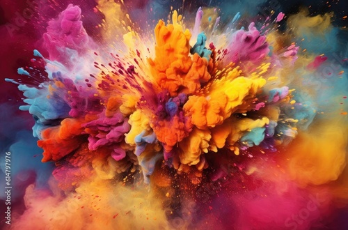 Splashes of bright dry paints