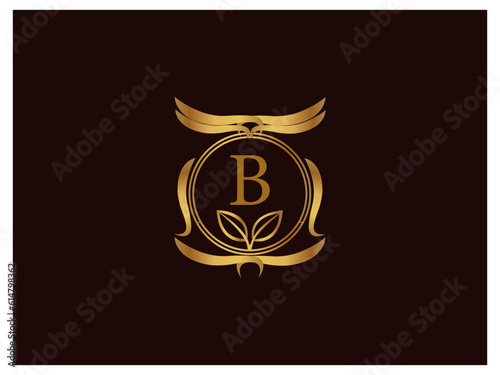 Luxury letter Logo with Heraldic crests and Flourishes Calligraphy Monogram design for hotel, Spa, Restaurant, VIP, Fashion and Premium brand identity. Vintage capital Letter for Monograms and Logos. 
