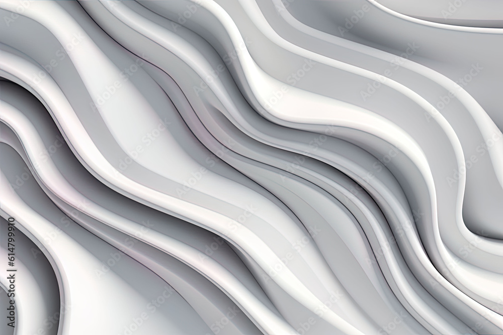 Obraz premium White 3D Undulating lines arranged to create a Light 