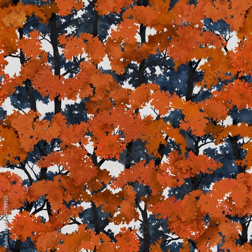 Trees seamless pattern design, Forest pattern, Foliage, Tree, Asian, Beautiful, Branches, Twigs
