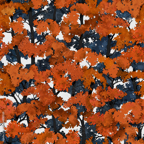 Trees seamless pattern design, Forest pattern, Foliage, Tree, Asian, Beautiful, Branches, Twigs