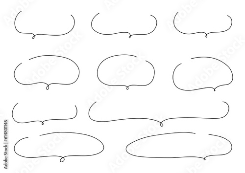 ペンの手描き吹き出しセット_黒