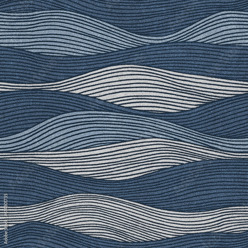 Waves seamless pattern design, Water pattern, Wavy design, Ocean, Sea, Asian, Japanese, Chinese, Hand drawn pattern