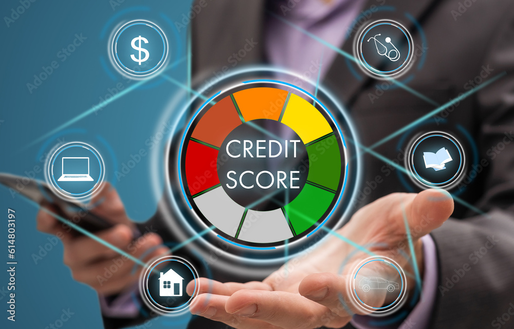credit score concept, poor or excellent, loan in bank credit score concept, poor or excellent, loan in bank