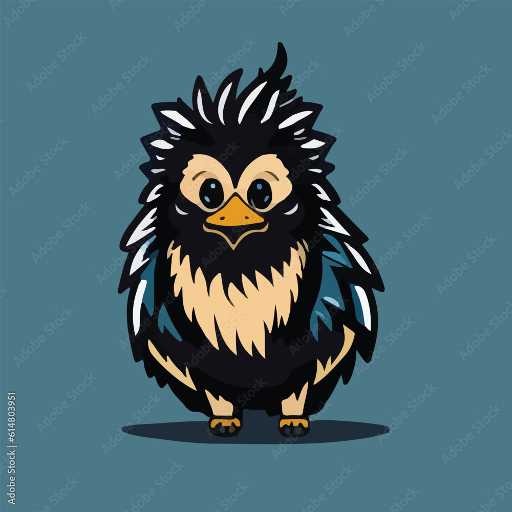 Realistic Cute Emu Vector Logo Icon Sports Mascot flat vector illustration