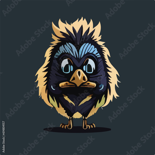 Realistic Cute Emu Vector Logo Icon Sports Mascot flat vector illustration