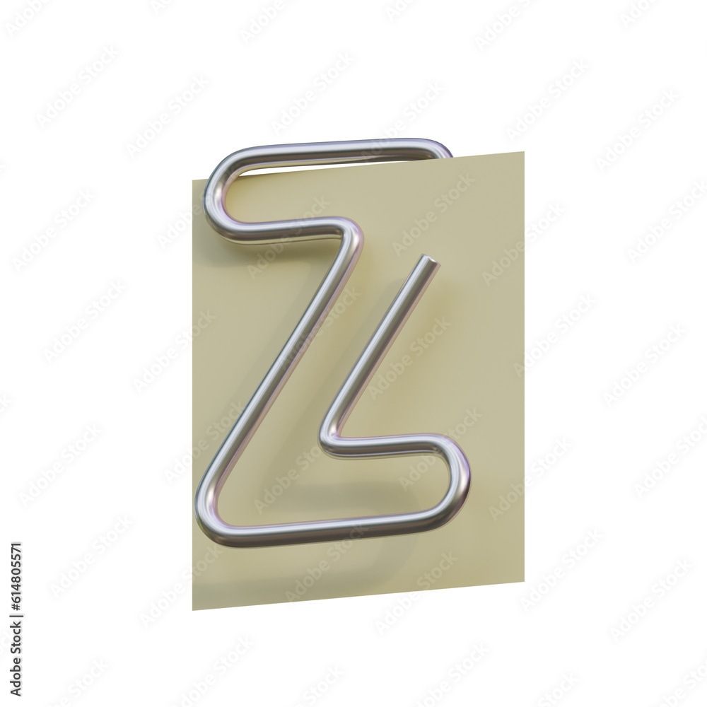 Obraz premium Office Pin 3D Alphabet or PNG Letters