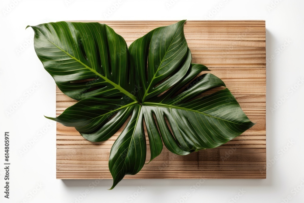 top view clipping route of a single inside plant on a white background. Generative AI