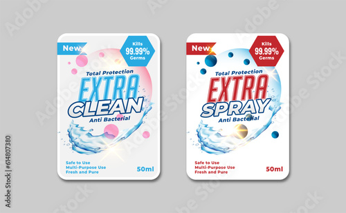 Super wash and ultra clean detergent label