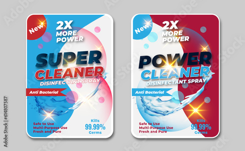 Super wash and ultra clean detergent label
