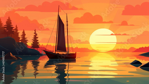 Sailboat at sunset