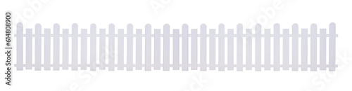 Panoramic view of white artificial wooden picket on transparent background  png file