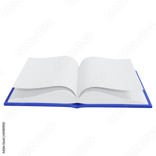 3d illustration of book opened