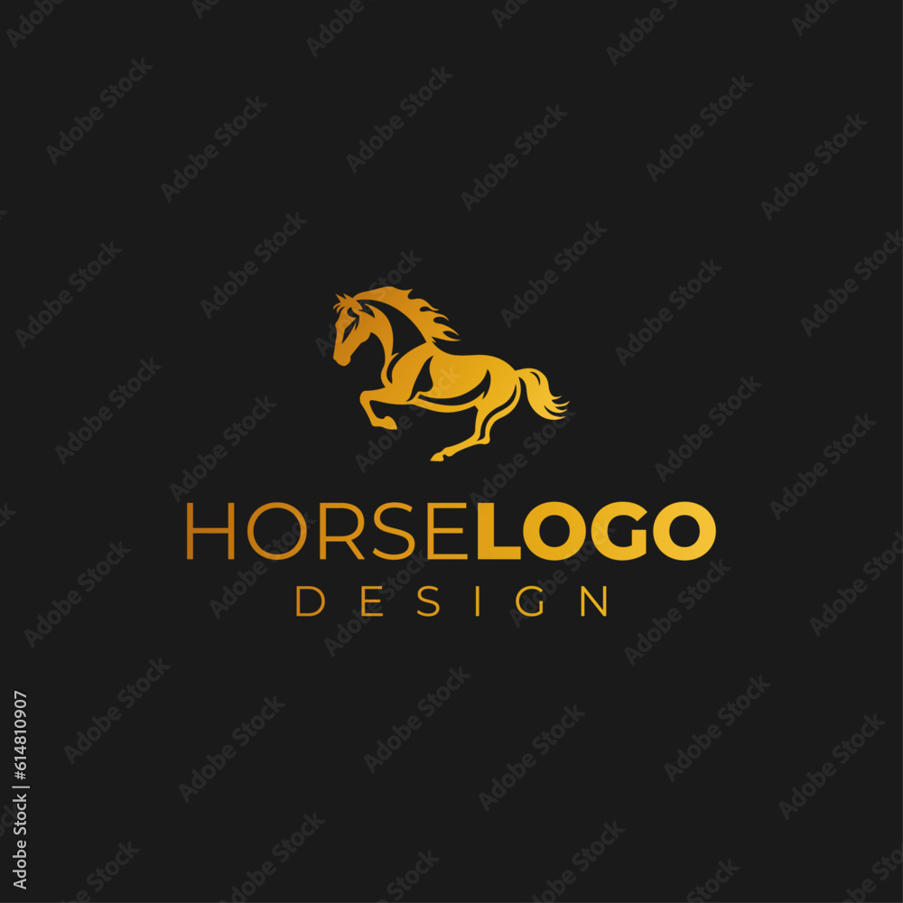 Elegant horse logo icons. Royal stallion symbol design. Equine stables sign. Equestrian brand emblems. Vector illustration.