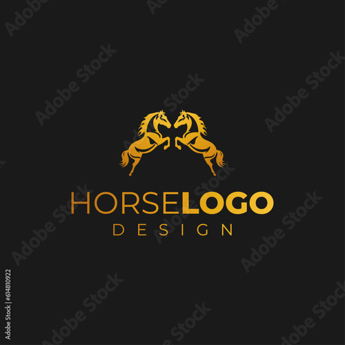 Elegant horse logo icons. Royal stallion symbol design. Equine stables sign. Equestrian brand emblems. Vector illustration.