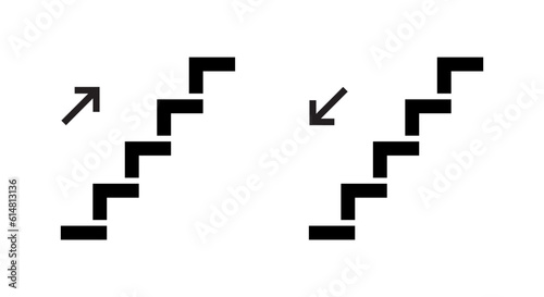 Upstairs and downstairs icon vector. Stairs, ladder sign symbol