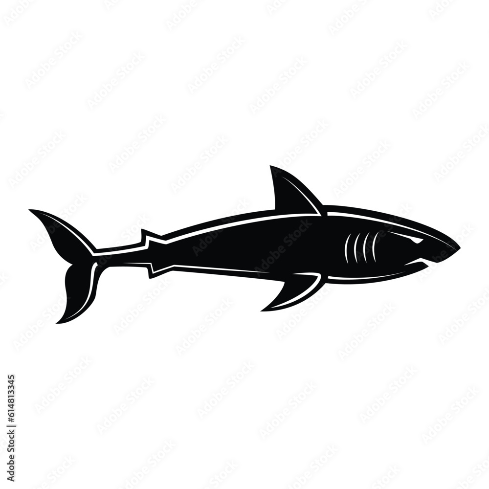 Naklejka premium Shark icon. Sea life ecosystem fauna and ocean theme. Isolated design. Vector illustration