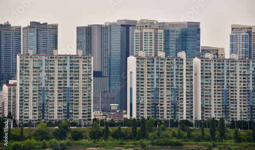 Apartments and Buildings along the Han River in Seoul