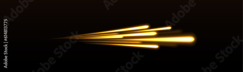 Falling fireball meteorite. Vector illustration of a burning falling fireball meteor. lowing light sparkles with golden glitter, magic stardust wave and beautiful sparkle light blur trail. 