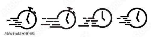 ruch hour quick time express icon tiwh clock and stopwatch