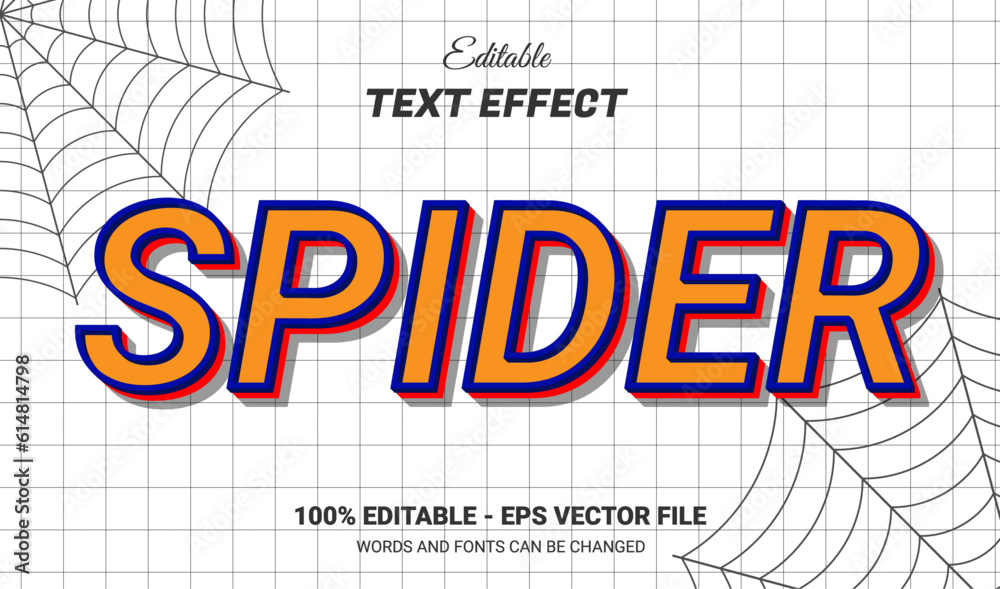 Obraz premium spider editable 3d text effect