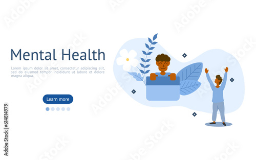 burnout syndrome recovery illustration set. characters are restored by relaxing from sleep. mental health problems concept. vector illustration.