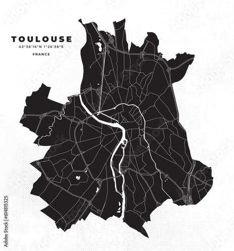 Toulouse map vector poster flyer