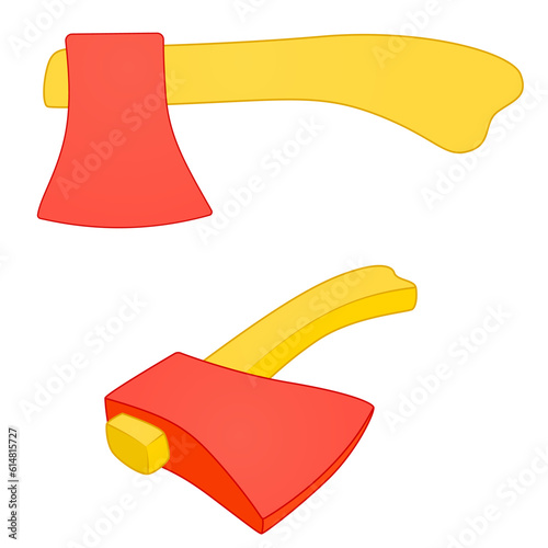 Toy axe plastic axe illustration in different angles vector image