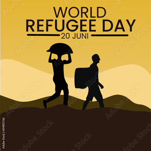 illustration vector graphic perfect for international day, world refugee day, celebrate, greeting card, etc.