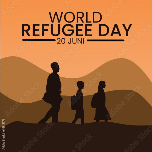 illustration vector graphic perfect for international day, world refugee day, celebrate, greeting card, etc.