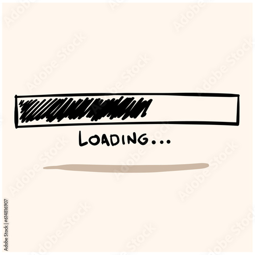 loading doodle sign with background cream