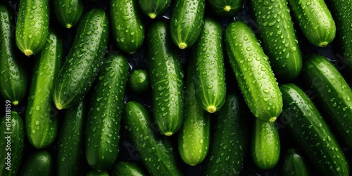 AI Generated. AI Generative. Eco green fresh cucumbers. Vegan plant harvest farm. Graphic Art