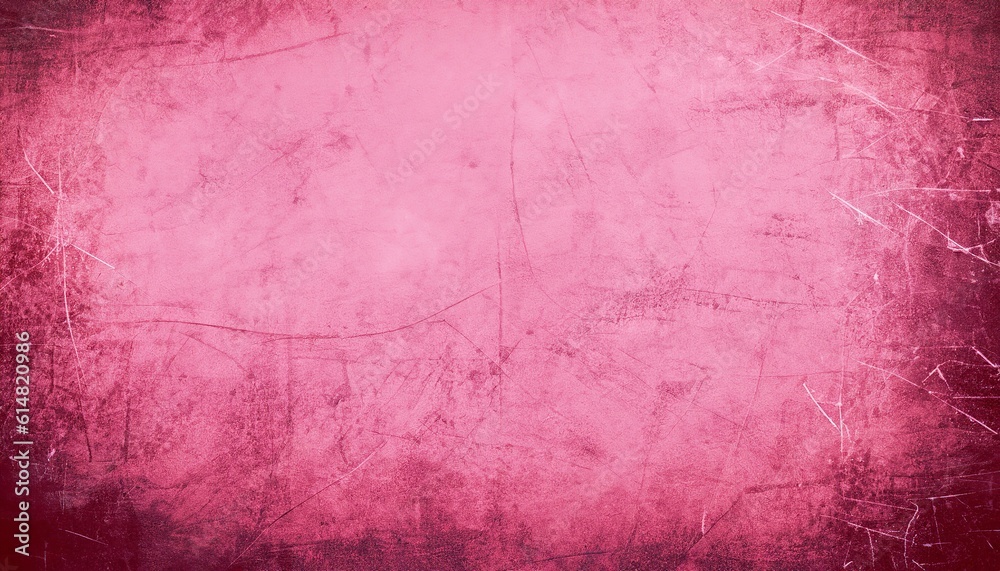 Pink scratched grunge background, grunge textured background, surface texture with scratches, Generative AI