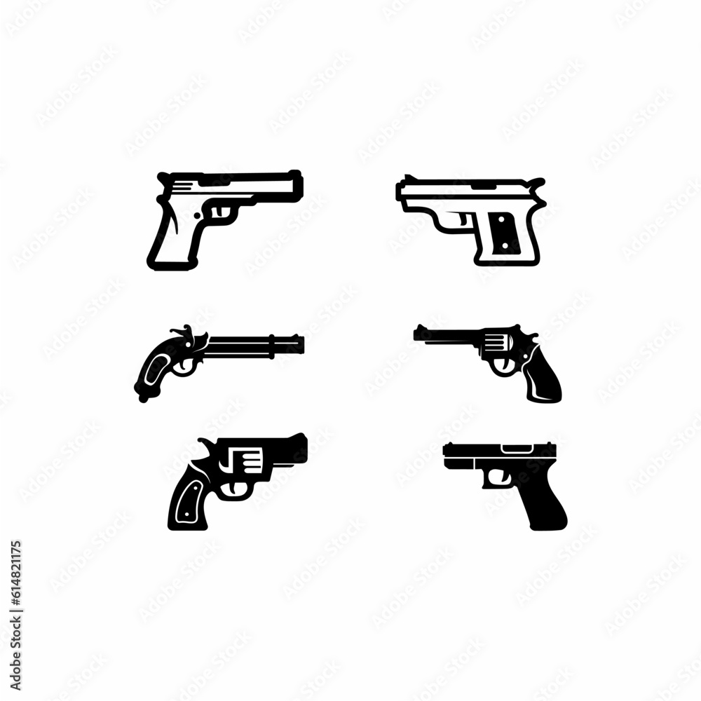 set of gun logo vector icon set of gun logo vector icon
