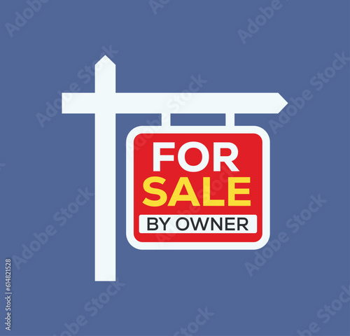  Home For Sale Real Estate Sign and House on Black Background