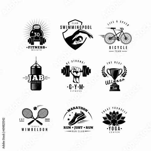 set of sports logo vector