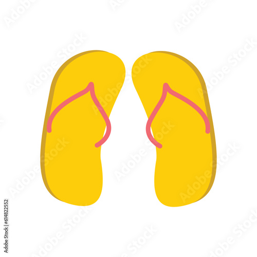 Flat color Flip flops icon Vector illustration isolated on white background