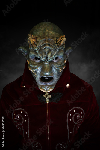 Blue Male Demon with smoke	