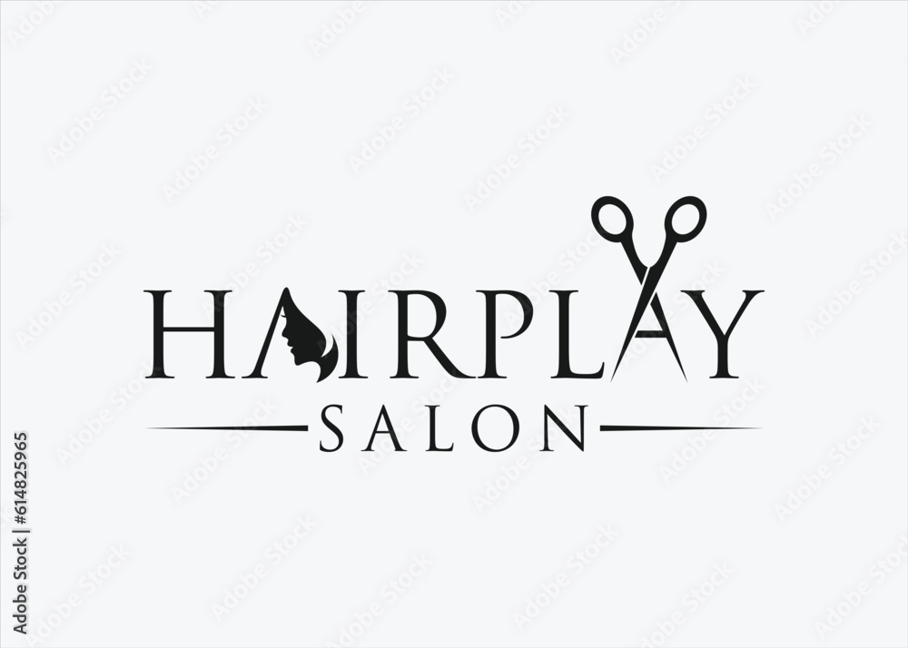 hair salon logo design vector silhouette illustration hair salon logo design vector silhouette illustration