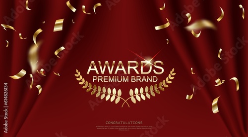 luxury award nomination with curtain background. V photo