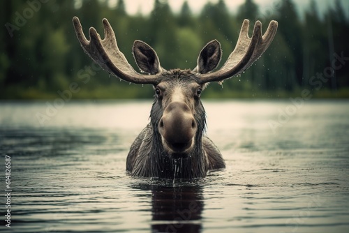 outdoor-portrait-of-moose-in-river