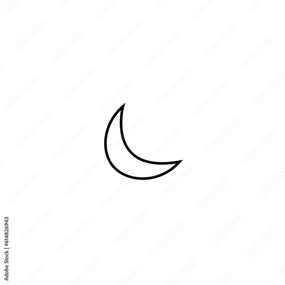 Crescent moon black icon line vector Crescent moon black icon line vector
