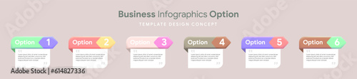 Business infographics template design with 6 options steps process vector bundle perfect for presentation templates any industry from business or marketing