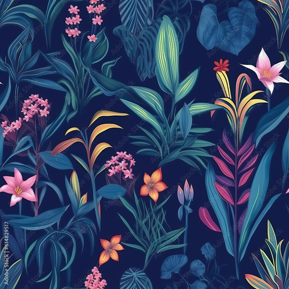 Plants cute seamless repeat cartoon pattern Plants cute seamless repeat cartoon pattern