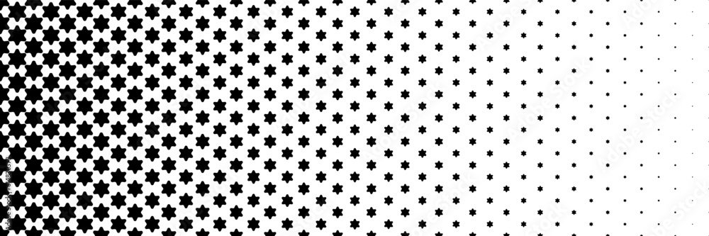 horizontal black halftone of star design for pattern and background. horizontal black halftone of star design for pattern and background.