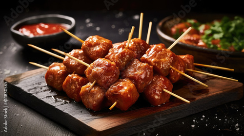 Delicious grilled meatballs served on a plate or bowl